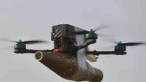 Російський FPV-дрон з бойовою частиною для атаки на Харківщині