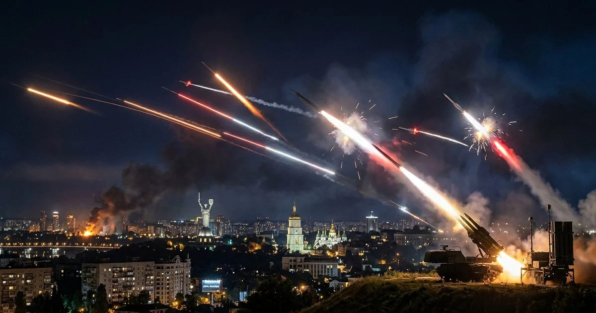 Українська ППО збиває російські ракети та дрони над Києвом вночі