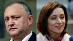 Ігор Додон і Мая Санду під час консультацій щодо премєра Молдови