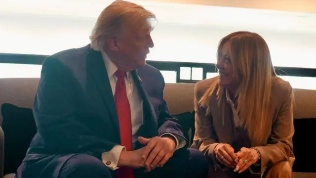 Дональд Трамп і Джорджія Мелоні під час зустрічі в Анкарі